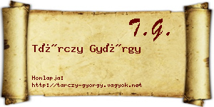 Tárczy György névjegykártya